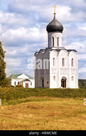 Kirche der Fürbitte auf der Nerl. Bogoljubowo, Vladimir Region, goldenen Ring Russlands Stockfoto