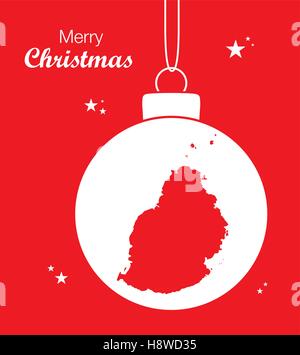 Frohe Weihnachten-Abbildung-Thema mit Karte von Mauritius Stock Vektor