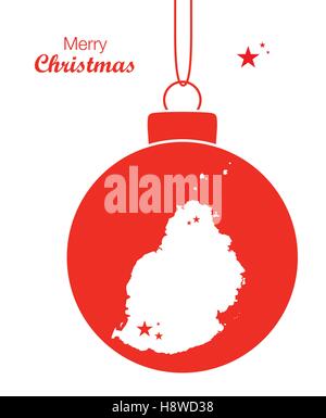Frohe Weihnachten-Abbildung-Thema mit Karte von Mauritius Stock Vektor