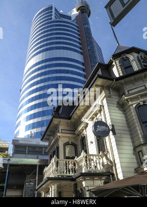 Gebäude im Zentrum von Wellington, Nordinsel, Neuseeland Stockfoto