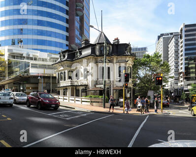 Gebäude im Zentrum von Wellington, Nordinsel, Neuseeland Stockfoto