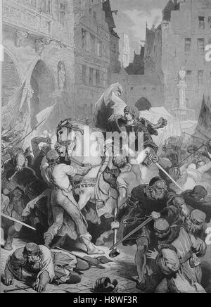 Maximilian war ich (22 März 1459-12 Januar 1519) König der Römer, auch bekannt als König der deutschen, von 1486 und römisch-deutscher Kaiser von 1493 bis zu seinem Tod. Hier eingefangen in Brügge, Belgien - von den Zünften Stockfoto