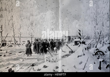 Napoleon Bonaparte, Rückzug aus Russland im winter Stockfoto