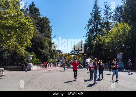 Berkeley, CA, USA, Menschenmenge, Teenager, die draußen gehen, University of California, Berkeley, Students University Campus Talking College Stockfoto