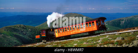 Zahnradbahn, Mt. Washington, NH USA Stockfoto