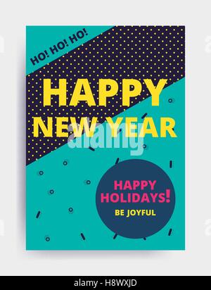 Frohe Weihnachten Neujahr Design, auffällige Banner Vorlage. Leuchtend bunte Vektor-Illustrationen für Grußkarten, Poster, Stock Vektor