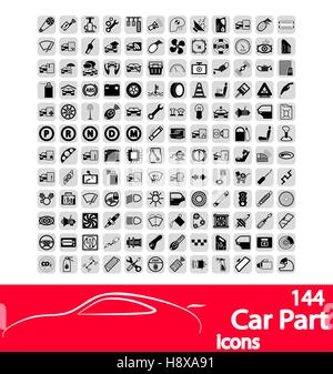 Auto Teil Icons Set. Vektor-Illustration-EPS8. Stock Vektor