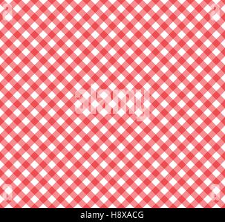 nahtlose Gingham Muster in rot und weiß. Stock Vektor