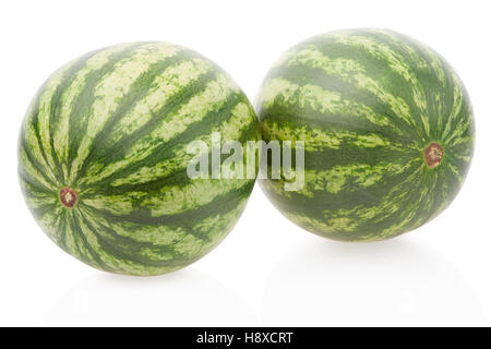 Wassermelonen, isoliert auf weiss, Schneidepfad Stockfoto