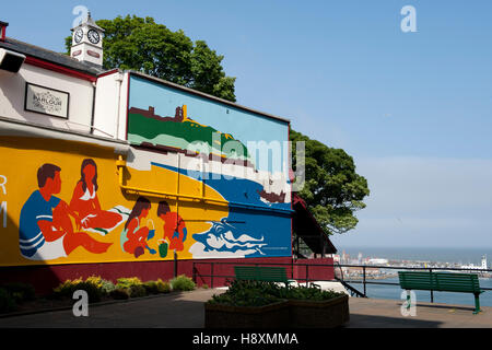 Scarborough zentrale Straßenbahn Bergstation, UK Stockfoto