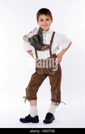 Junge, 8 Jahre in bayrischer Tracht Stockfoto