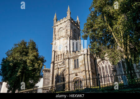 Die historische Kirche der Heiligen Dreifaltigkeit in St Austell, Cornwall. Stockfoto