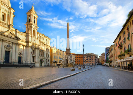 Piazza Navona am Morgen, Rom, Italien Stockfoto