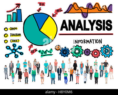 Analyse Analytics Balkendiagramm Diagramm Daten Informationskonzept Stockfoto