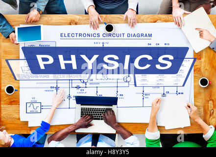 Physik komplexer Experiment Formelfunktion Konzept Stockfoto