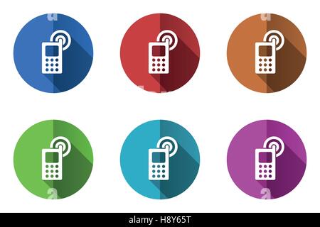 Handy-Tasten. Flaches Design-Vektor-Icons set. Stock Vektor