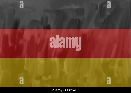 Deutschland bemalt / gezeichnete Vektor Flagge. Dramatische, ungewöhnliche Optik. Vektor-Datei enthält Flagge und Textur-Layer Stock Vektor