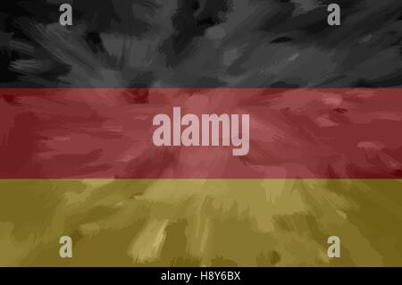 Deutschland bemalt / gezeichnete Vektor Flagge. Dramatische, ungewöhnliche Optik. Vektor-Datei enthält Flagge und Textur-Layer Stock Vektor