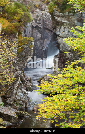 Hund fällt oder Eas ein "Kalkstein, Glen Affric, Highland, Schottland Stockfoto