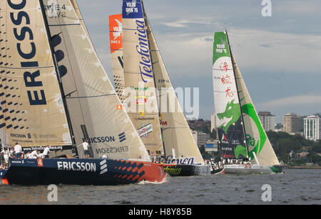 Bogen, Segelboot Matchracing zu beugen Stockfoto