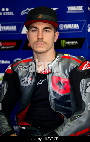 Valencia, Spanien. 16. November 2016. #25 MAVERICK VIÑALES (Spanisch) MOVISTAR YAMAHA MotoGP YAMAHA während Valencia MotoGP offiziellen Testtag 2 am Circuit Ricardo Tormo, Valencia. © Jose Breton/Pacific Press/Alamy Live-Nachrichten Stockfoto