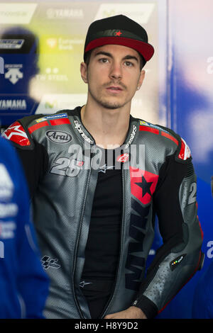 Valencia, Spanien. 16. November 2016. #25 MAVERICK VIÑALES (Spanisch) MOVISTAR YAMAHA MotoGP YAMAHA während Valencia MotoGP offiziellen Testtag 2 am Circuit Ricardo Tormo, Valencia. © Jose Breton/Pacific Press/Alamy Live-Nachrichten Stockfoto