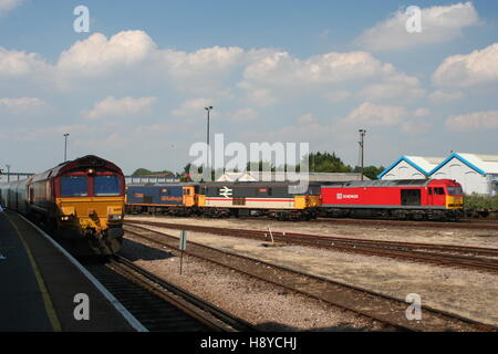 Fracht-Loks in Eastleigh Stockfoto