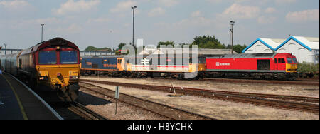 Fracht-Loks in Eastleigh Stockfoto