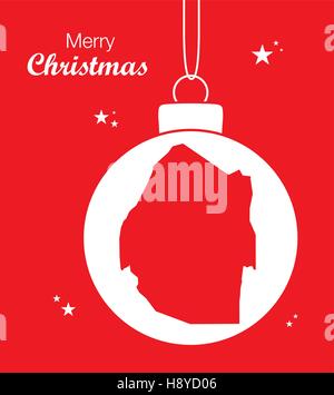 Frohe Weihnachten Abbildung Thema mit Karte von Swasiland Stock Vektor