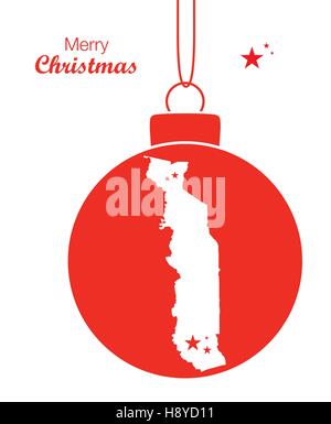 Frohe Weihnachten Bild Thema mit Karte von Togo Stock Vektor
