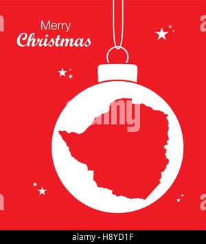 Frohe Weihnachten Abbildung Thema mit Karte von Simbabwe Stock Vektor