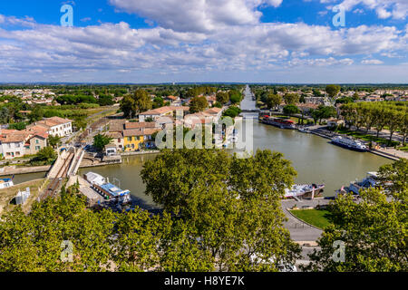 Canal du Midi-Vue des Wälle d'Aigues Morte Camargue Frankreich 30 Stockfoto