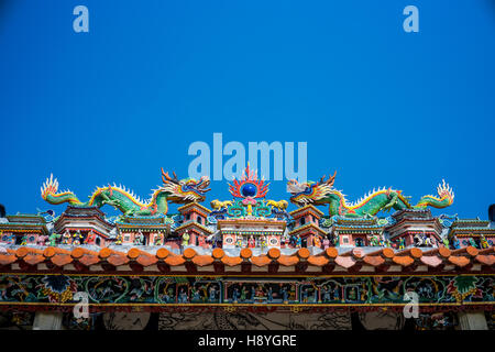 Yuk Hui Tempel (wörtlich: "Palast der Jade leere") auch bekannt als Pak Tai Tempel ist ein Taoistischer Tempel befindet sich auf der Insel Cheung Chau, Hong Kong. Der Tempel wird als eine Note aufgeführt ich historische Gebäude. Es ist berühmt für das Cheung Chau Bun Festival, einer taoistischen Zeremonie jährlich auf Cheung Chau Insel. Das Festival findet am 8. Tag des vierten Monats des Mondkalenders, die meist im April oder Mai. Das Festival dauert sieben Tage. Es zieht viele Touristen und Gläubige Pak Tai. (Foto von Yeung Kwan/Pacific Press) Stockfoto