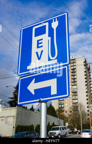 Schild ein Elektrofahrzeug Ladestation. Stockfoto