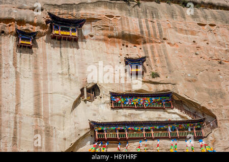 Mati Si-Tempel in den Felsen Höhlen, Zhangye, Gansu-Provinz, China Stockfoto