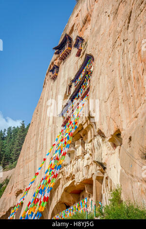 Mati Si-Tempel in den Felsen Höhlen, Zhangye, Gansu-Provinz, China Stockfoto