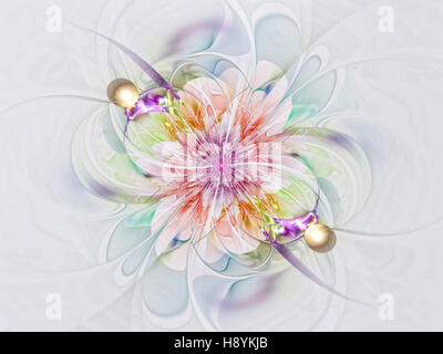 Abstrakte farbenfrohe Blume - Digital generiert Stockfoto