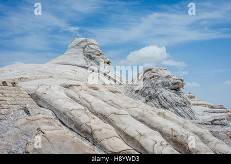 Dschingis Khan Statue aus Salz am Salzsee Chaqia, Qinghai, China Stockfoto