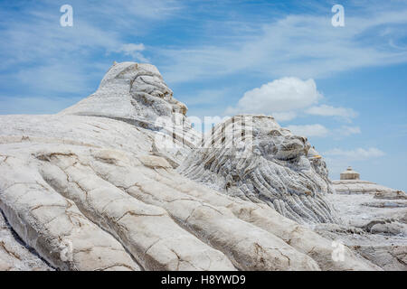 Dschingis Khan Statue aus Salz am Salzsee Chaqia, Qinghai, China Stockfoto