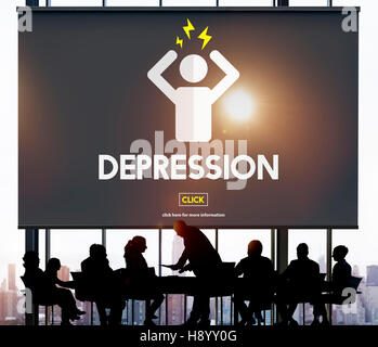 Depressionen Kopfschmerzen Stress Disorder Krankheit Konzept Stockfoto
