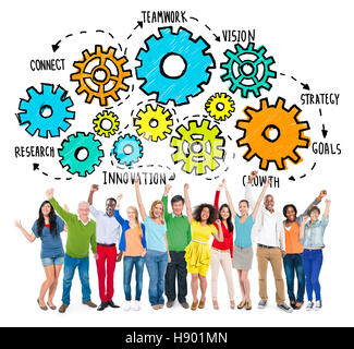 Team Teamwork Ziele Strategie Vision Business Support-Konzept Stockfoto