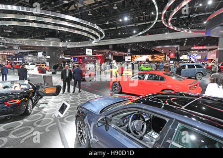 Detroit, USA. 9. Januar 2017. Die Haupthalle des Cobo Center derzeit hosting der North American International Auto Show in Detroit, USA, 9. Januar 2017. Die Ausstellung öffnet ihre Pforten für Journalisten und Autohändler auf der 09.01.17. Es richtet sich an die breite Öffentlichkeit zwischen der 14.01.17 und der 22.01.17. Foto: Uli Deck/Dpa/Alamy Live News Stockfoto