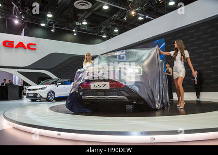 Detroit, USA. 9. Januar 2017. Chinesische Automarker GAC enthüllt die GS7 auf der North American International Auto Show. © Jim West/Alamy Live-Nachrichten Stockfoto