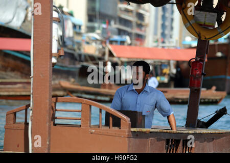 Abra am Dubai Creek, Vereinigte Arabische Emirate Stockfoto