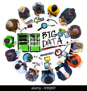 Vielfalt Menschen Big Data Kommunikationskonzept Digitalgeräten Stockfoto