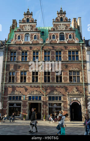 Royal Copenhagen Porzellan-Gebäude am Amagertorv Square, Kopenhagen, Dänemark, Stockfoto