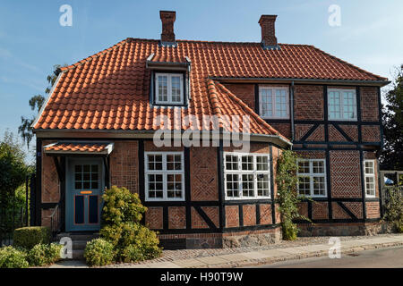 Traditionell gebaute Haus in der Stadt von Faaborg, Dänemark Stockfoto