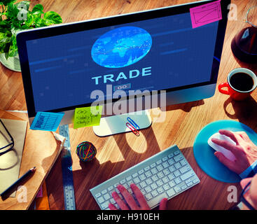 Trade Barter Commerce Exchange Merchandise-Konzept Stockfoto