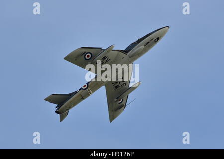 Hawker Hunter T.7 WV372 bildete ein Aussehen an Old Warden, UK Stockfoto