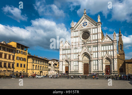 Die Basilica di Santa Croce (Basilika des Heiligen Kreuzes), Florenz, Italien Stockfoto